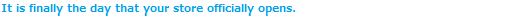 It is finally the day that your store officially opens.